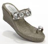 Espadrilles Wedges mit Glassteinen verziert von Holsten